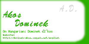 akos dominek business card